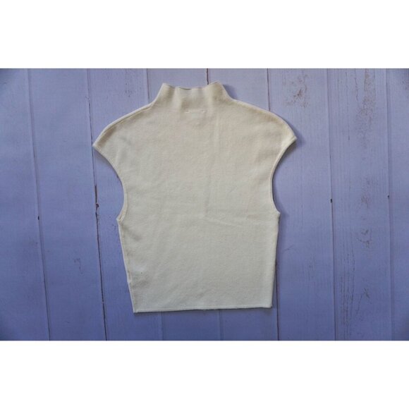 Le Lis Collection Sleeveless Cream Knit Mock Neck Top - Size S - Picture 6 of 6